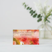 ピンクの花のフローラ名刺 名刺 (スタンド正面)