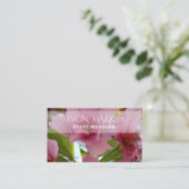 ピンクの花のフローラ名刺 名刺 (スタンド正面)