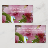 ピンクの花のフローラ名刺 名刺 (正面/裏面)