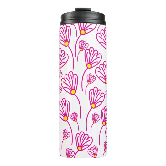 ピンクの花のフローラ タンブラー (正面)