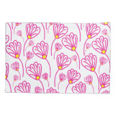 ピンクの花のフローラ 枕カバー (裏面)