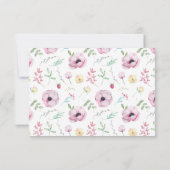 ピンクの花のブライズシャワー サンキューカード (裏面)