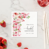 ピンクの花のブライズシャワー スタンダードカクテルナプキン (インサイチュ)