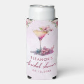 ピンクの花のブライズシャワー スリム缶クーラー (Seltzer正面)