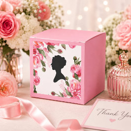 ピンクの花のブライズシャワー フェイバーボックス