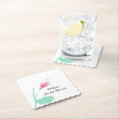 ピンクの花のブライズシャワー ペーパーコースター (インサイチュ)