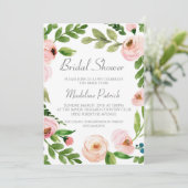 ピンクの花のブライズシャワー 招待状 (スタンド正面)