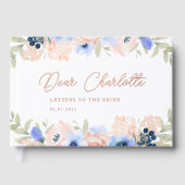 ピンクの花のブライダルシャワーのお祝い ゲストブック (正面)