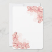 ピンクの花のブライダルシャワーの招待状 招待状 (裏面)