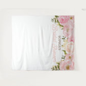 ピンクの花のブライダルシャワーの背景　フォトプロップ タペストリー (正面(横))