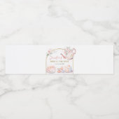 ピンクの花のブライダルシャワーティーパーティー ペットボトルラベル (シングルラベル)