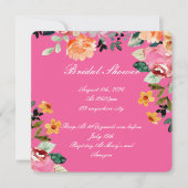 ピンクの花のブライダルシャワー招待状 セーブザデート (正面)