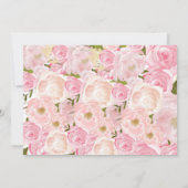 ピンクの花のブライダルシャワー招待状 招待状 (裏面)