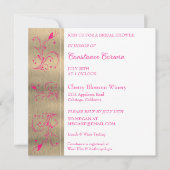 ピンクの花のブライダルシャワー招待状 招待状 (正面)