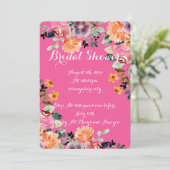 ピンクの花のブライダルシャワー招待状 招待状 (スタンド正面)