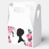 ピンクの花のブライダルシャワー フェイバーボックス (オープン)