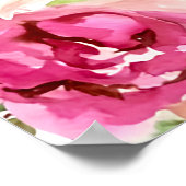 ピンクの花のブライダルシャワー ブッシュピンクの花 かわいい ポスター (角)