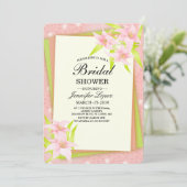 ピンクの花のブライダルシャワー 招待状 (スタンド正面)