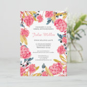 ピンクの花のブライダルシャワー 招待状 (スタンド正面)