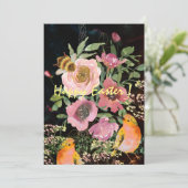 ピンクの花のブラックイースター(鳥と一緒に) シーズンカード (スタンド正面)