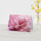 ピンクの花のブランクの挨拶状 カード (黄色い花)