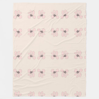 ピンクの花のブランケット フリースブランケット