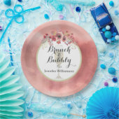 ピンクの花のブランチおよび快活なウェディングシャワー ペーパープレート (パーティー)