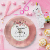 ピンクの花のブランチおよび快活なウェディングシャワー ペーパープレート (パーティー)