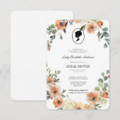 ピンクの花のブリジャートン テーマ, ブライダル ティー リージェンシー 招待状 (正面/裏面)