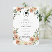 ピンクの花のブリジャートン テーマ, ブライダル ティー リージェンシー 招待状 (スタンド正面)