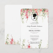 ピンクの花のブリジャートン テーマ, ブライダル ティー リージェンシー 招待状 (正面/裏面)