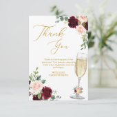 ピンクの花のブルンシュとバブル ブライズシャワー サンキューカード (スタンド正面)