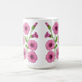 ピンクの花のブーケ コーヒーマグカップ (中央)