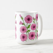 ピンクの花のブーケ コーヒーマグカップ (正面右)