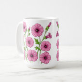 ピンクの花のブーケ コーヒーマグカップ (正面左)