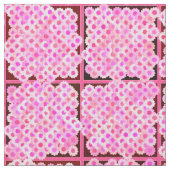 ピンクの花のプランター柄 ファブリック (クローズアップ)
