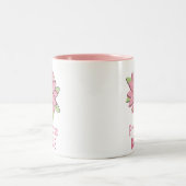 ピンクの花のプリンセスの花嫁 ツートーンマグカップ (中央)