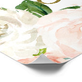 ピンクの花のプリンセスシャワー写真小道具フレーム ポスター (角)