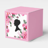 ピンクの花のプリンセスシャワー フェイバーボックス (正面サイド)