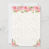 ピンクの花のプリンセス　ダークブラウンの髪　スイート16 サンキューカード (裏面)