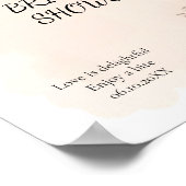 ピンクの花のプリント付きのウェディングシャワーポスター ポスター (角)