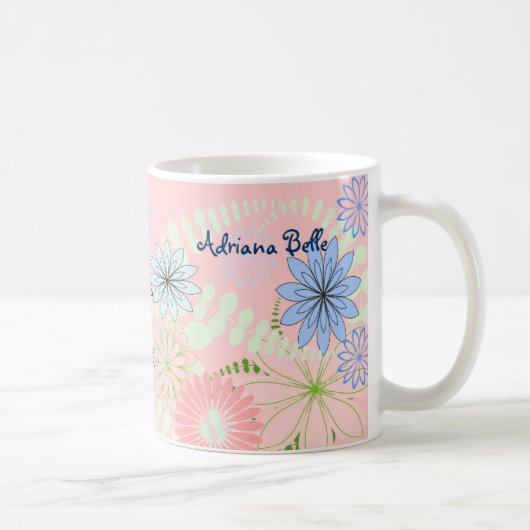 ピンクの花のベビーのマグ コーヒーマグカップ (右)