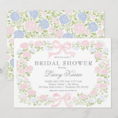 ピンクの花のベビーシャワー招待状 招待状 (正面/裏面)