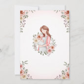 ピンクの花のベビーシャワー招待状 招待状 (裏面)