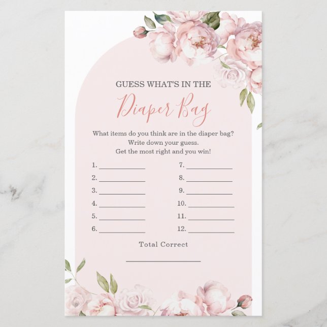 ピンクの花のベビー開花の何おむつバッグ (正面)