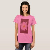 ピンクの花のペイントシャツ Tシャツ (正面フル)