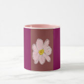 ピンクの花のペイントマグ マグカップ (中央)