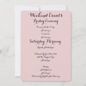 ピンクの花のボタニカル ブライダルシャワー 招待状 (裏面)