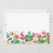 ピンクの花のボーダー招待状 招待状 (裏面)