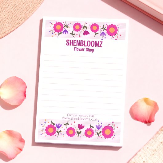 ピンクの花のボーダー フローリスト ポストイット
